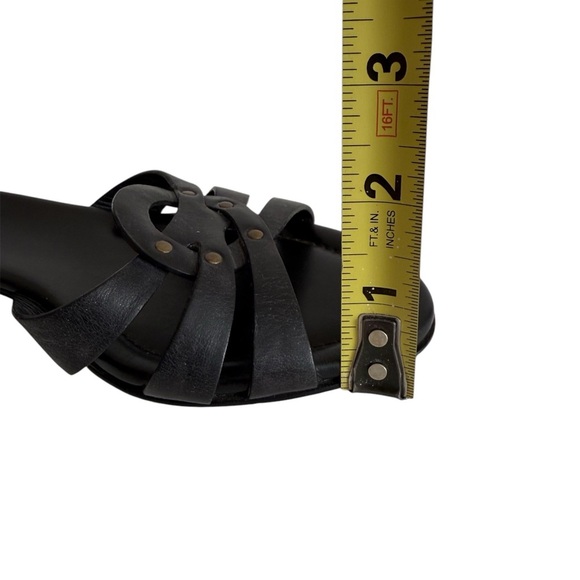 Cole Haan Black Slide Sandals with Gold Accents - Picture 6 of 14